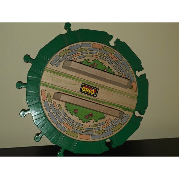 BRIO Wooden Railway Grand Turntable #33276 Vintage Green Roundhouse Switch - Picture 1 of 5
